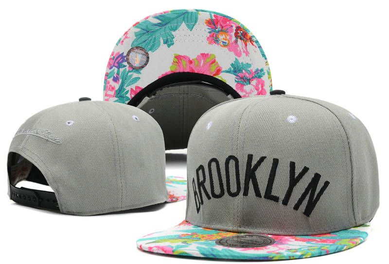 Brooklyn Nets Grey Snapback Hat DF 0721